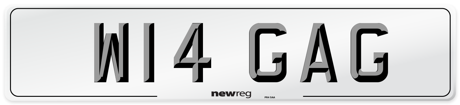 W14 GAG Number Plate from New Reg
